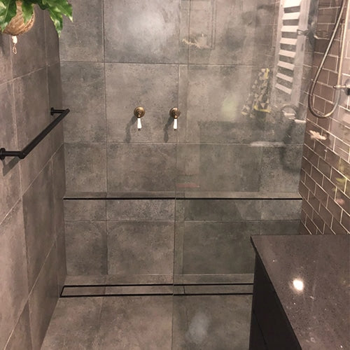 Drains With Tile Insert Midnight Black Full Kit