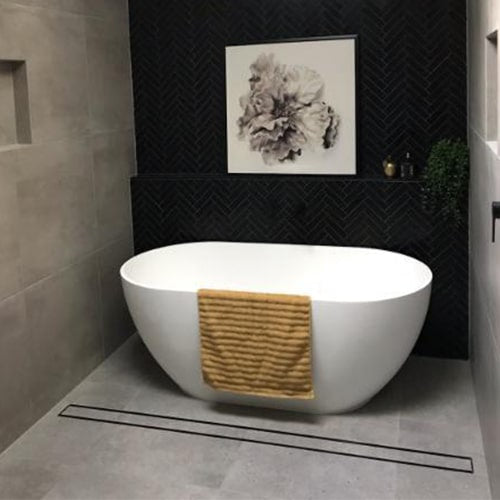 Drains With Tile Insert Midnight Black Full Kit