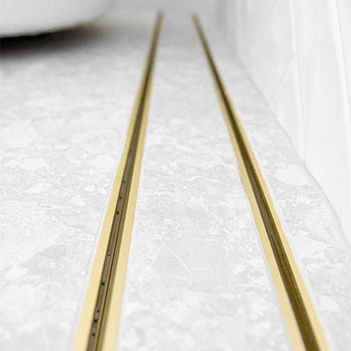Drains with tile insert gold