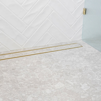 Drains with tile insert gold