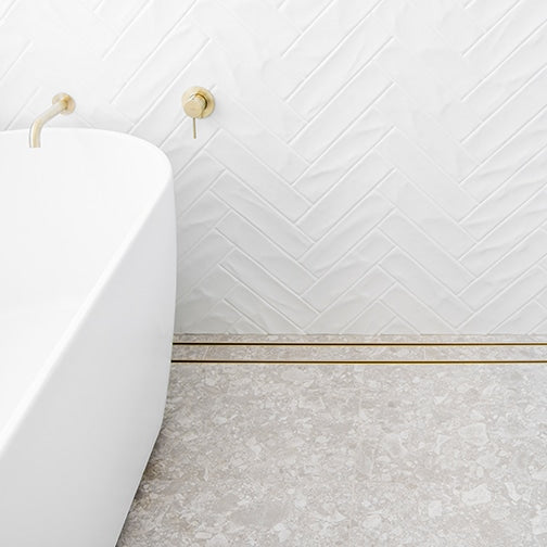 Drains with tile insert gold